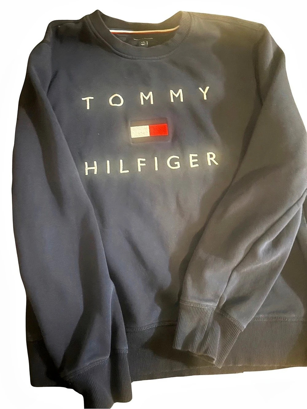 Tommy Hilfiger Tommy Logo Sweatshirt in Blue Like New large